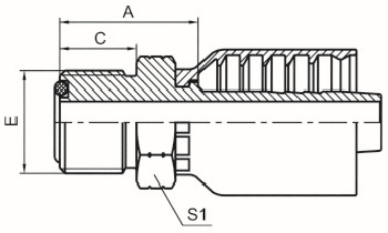 美制ORFS外螺纹平面O形圈密封 ISO 8434-3 SAE J1453