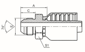 美制JIC外螺纹74°外锥面 ISO 8434-2 SAE J514