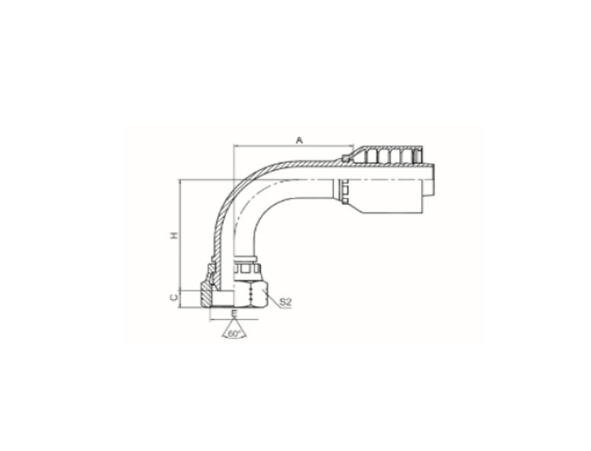 美制NPSM内螺纹60°外锥面 SAE J514