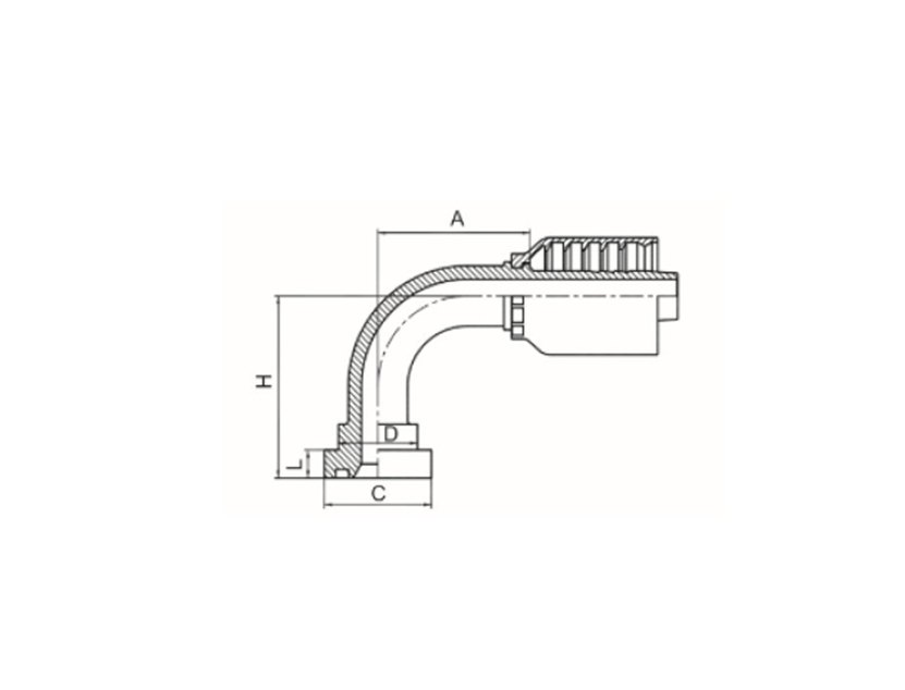 90°SAE 法兰3000PSI
