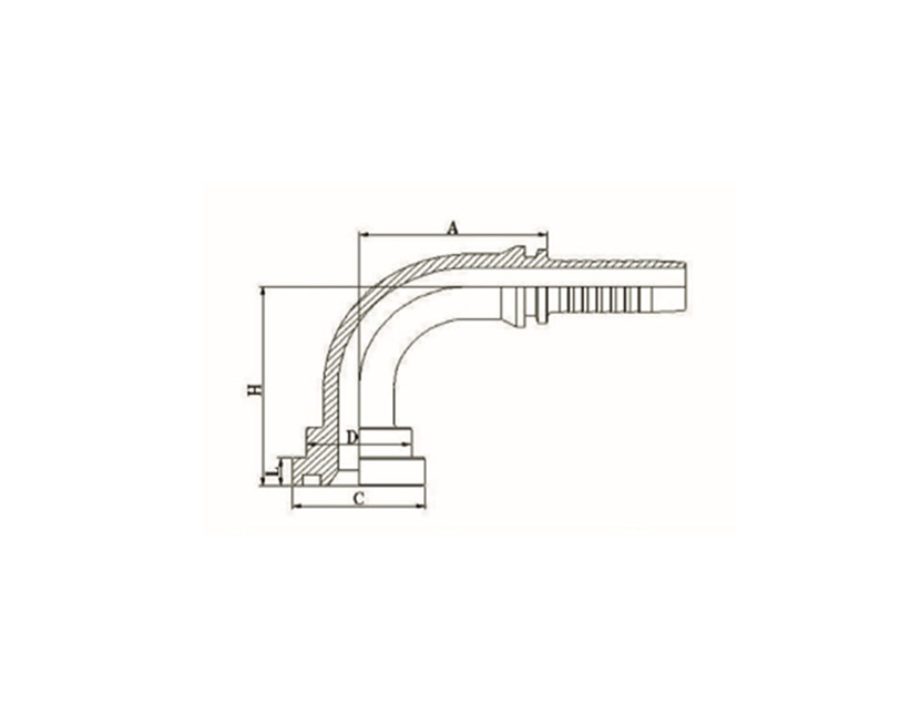 90° SAE 法兰 6000PSI ISO 12151-3-SAE J516