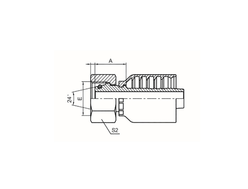 公制内螺纹24°锥带O形圈轻系列 ISO 12151-2 DIN 3865